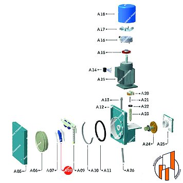 Направляющая троса металлическая А08-1 – люлька строительная ZLP 630 - вид на общем плане